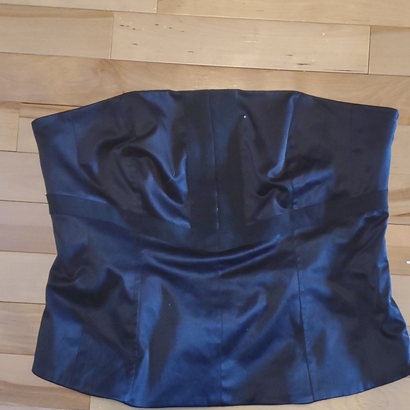MEXX 2pc Black Satin Skirt & Bustier - Picture 2 of 10